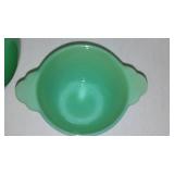 Fire King Jadeite Rainbow Green Pitcher.