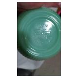 Fire King Jadeite Rainbow Green Pitcher.
