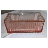 Anchor Hocking, Pink Depression Glass, Refrigerator Dish Argyle Co-op.