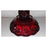 Fenton Ruby Red Pedestal Covered Dish and Bell.