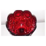 Fenton Ruby Red Pedestal Covered Dish and Bell.