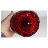 Fenton Ruby Red Pedestal Covered Dish and Bell.
