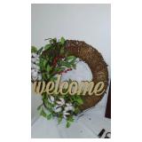 Hanging Clock, wood décor, Wreath, Framed art.