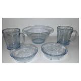 Fire King Blue Philbe Sapphire Glassware.