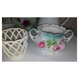 Assortment of Pitchers (4) plates, planters and more.