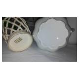 Assortment of Pitchers (4) plates, planters and more.