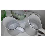 Assortment of Pitchers (4) plates, planters and more.