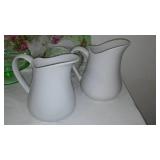 Assortment of Pitchers (4) plates, planters and more.