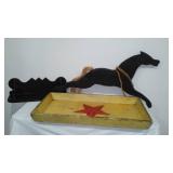 Wood Décor Tray, Horse, Corner Shelf.