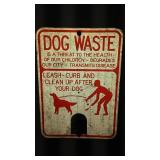 Dog Waste Metal Sign.