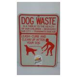 Dog Waste Metal Sign.