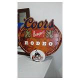Coors Metal Sign and Mirror.