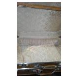 Wood Footlocker and Vintage Suitcases (2) American Tourister Air Luggage.