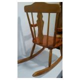 Vintage Wooden Childs Rocking Chair W/ Teddy.