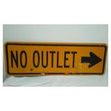 No Outlet Double Sided Metal Sign.