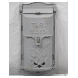 Vintage Cast Iron U.S. Mailbox with Eagle and Flag Motif