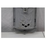 Vintage Cast Iron U.S. Mailbox with Eagle and Flag Motif