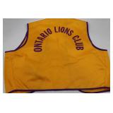 Lions Club Ontario Club Vest with Pins and Medals