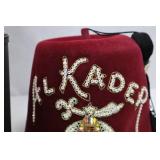 Shriners Al Kader Fez w/ Rhinestones & Case by DJ & Co. Size 7 1/8