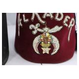Shriners Al Kader Fez w/ Rhinestones & Case by DJ & Co. Size 7 1/8