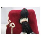 Shriners Al Kader Fez w/ Rhinestones & Case by DJ & Co. Size 7 1/8