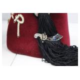Shriners Al Kader Fez w/ Rhinestones & Case by DJ & Co. Size 7 1/8