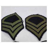 Lot of Vintage Military Rank Chevron Patches and Service Stripe