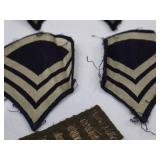 Lot of Vintage Military Rank Chevron Patches and Service Stripe