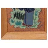 Original Pair of Albert Gilles Arts & Crafts Copper Enamel, Signed