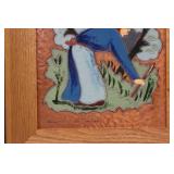 Original Pair of Albert Gilles Arts & Crafts Copper Enamel, Signed