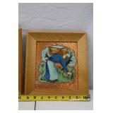 Original Pair of Albert Gilles Arts & Crafts Copper Enamel, Signed