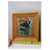 Original Pair of Albert Gilles Arts & Crafts Copper Enamel, Signed