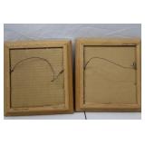 Original Pair of Albert Gilles Arts & Crafts Copper Enamel, Signed