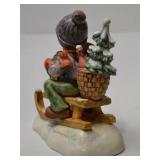 Goebel Hummel Figurine Boy on Sled with Tree and Lantern