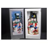 Glass by Peschka 12 Inch Christmas Snowman Decoration in Box