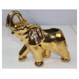 Gold Ceramic Elephant Planter Home Decor Accent