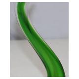 Vintage Art Glass Swan, Green and Amber