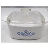Corning Ware Blue Cornflower Casserole Dish and Glazed Ceramic Planter