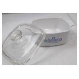 Corning Ware Blue Cornflower Casserole Dish and Glazed Ceramic Planter