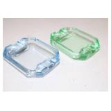 Set of 4 Miniature Colored Glass Ashtrays