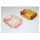 Set of 4 Miniature Colored Glass Ashtrays