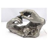 Austin Sculpture by Fisher, Hands with Ring, 1986 Modern Cast Art