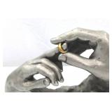 Austin Sculpture by Fisher, Hands with Ring, 1986 Modern Cast Art