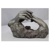 Austin Sculpture by Fisher, Hands with Ring, 1986 Modern Cast Art