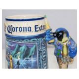 Corona Extra Blue Parrot Club Ceramic Beer Stein