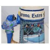 Corona Extra Blue Parrot Club Ceramic Beer Stein