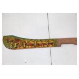 Hand-Painted Haitian Decorative Machete Signed Malcival