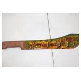 Hand-Painted Haitian Decorative Machete Signed Malcival