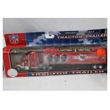 Die-Cast Vehicle Lot - Coca-Cola 2005 Calendar Car, NFL Chiefs Tractor-Trailer, Denver Die Cast SUV