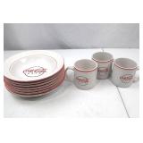 Coca-Cola Cafe Dinner Plates and Mugs Set by Gibson